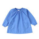 (JACKIE&YORK) スモック 長袖 幼稚園 保育園 子供 プレイウエア 遊び着 (無地サックス,80~90cm)