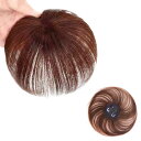 KEKVE 部分ウィッグ 15cmヘアピース頭頂部 人毛 部分ウィッグ 白髪隠す ワンタッチ ボリュームアップ ヘアピース 通気 自然 ポイント クリップ付き (ライトブラウン)
