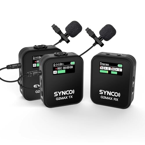 ワイヤレスマイク, SYNCO G2(A2) MAX ノイズキャンセル 約24時間録音可能 音量コントロール YouTube動画撮影/ライブ配信/オンライン授業 一眼レフカメラ、iPhone、android、アクションカメラ、パ