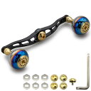 HEIGHTEN 130/115mm リール ハンドル シマノ ダイワ アブガルシア 通用 ベイトリール 用 Aurora Series (ゴールド&ブラック,...