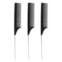 ZLTXMY カットコーム ヘアコーム 櫛 尖った尾 ロングテールコーム 静電気防止 ヘアケア 錆びにくい 細かい歯 美容師用 理髪道具 男女兼用 カーボンファイバー製