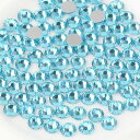 Beadsland(ビーズランド)288ピースフラットバック ラインストーンネイルアート クラフト用 ノン・ホットフィックス、アクアマリン、SS30、6.3-6.5mm