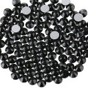 Beadsland(ビーズランド)1440ピースフラットバック ラインストーンネイルアート クラフト用 ノン・ホットフィックス,ブラック,SS20,4.6-4.8mm