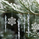 LEMESO クリスマスツリー オーナメント 飾り 雪の結晶 つらら 36点セット クリスマス 飾り インテリア デコレーション 紐付き キラキラ 装飾 飾り付け 雰囲気UP