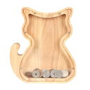 Lasola 貯金箱 木製 かわいい猫人間 貯金 小銭 男の子 女の子用 木製工芸品飾り コイン箱 置物 誕生日クリスマス プレゼント 子供の誕生日 新年 おもちゃ 宝箱 原木色 (猫人間 貯金箱)