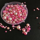 約150粒/1パック 3/4/5/6/8MM サイズミックス 無孔性 ABS 魔法の色 交響曲 パール 模造真珠 ネイルスパンコール モバイルビューティー フィギュアモデル DIYの装飾用品 化粧箱 付属品 C4