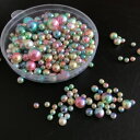 約150粒/1パック 3/4/5/6/8MM サイズミックス 無孔性 ABS 魔法の色 交響曲 パール 模造真珠 ネイルスパンコール モバイルビューティー フィギュアモデル DIYの装飾用品 化粧箱 付属品 C7