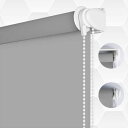 SMONTER ロールスクリーン ロールカーテン 遮光1級 断熱 UVカット 防音 プライバシー保護 簡単取付け （63.5cm×200cm-グレー）