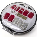 COLORBIRD ネイルチップ ショート 30枚 ネイル 付け爪 チップ 短め 赤 シルバー 可愛い NAILFAIRY (002ZF)