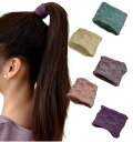 (Herbeluemily) ヘアゴム ジャージヘアゴム シームレスヘアゴム ヘアバンド ゴムバンド 太め 5本セット アソートB HM-0078-R01-B