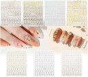 Chisafly ネイルシール アルファベット イニシャル 小さい ゴールド ブロック体 筆記体 2タイプ 7枚セット スクリプト体 シルバー キラキラ