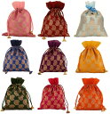 試金石ゴージャスなインドの伝統的なPaisley Brocade大きな巾着バッグの袋はギフト結婚式のジュエリーのためのPothliの包装ブライダルパーティーのお...