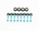 INSTSK8(インストスケート) アクスルナットセット付 スケートボード スケボー プラス 1インチ ビス ねじ セット (水色)