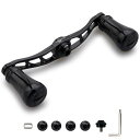 HEIGHTEN 88mm/90mm リール ハンドル 19mm ノブ搭載 シマノ(SHIMANO) ダイワ(DAIWA) アブ(Abu) 通用 ベイトリール 用 Arch Pillar Series (90mm - ブラック) (915)(4)