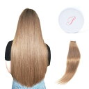 Paruks シールエクステ 人毛 10枚セット ヘアエクステ ロング ウィッグ ストレート カツラ 付け毛 hair extension 自然 耐熱 40cm...