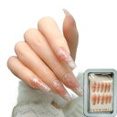 Kokowomite Nails 手作り ネイルチップ ロング バレリーナ ピンク 雪の華 秋冬つけ爪 おしゃれ 可愛いデザイン 成人式 入学式 卒業式 デート 日常生活に使用できる クリスマス付け爪 10枚入