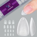 ネイルチップ LOORIPRO ネイルチップ クリア 超薄型タイプ 300枚セット 15サイズ ショート アーモンド型 クリアチップ ネイルファイル付け 半透明...