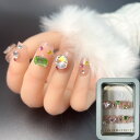 Kokowomite Nails 手作り ネイルチップ ショート 短め スクエア 可愛いつけ爪 ピンクのハート人気 3D おしゃれ 成人式 入学式 卒業式 パーティー 日常生活に使用できる付け爪 10枚入