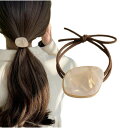(Herbeluemily) ヘアゴム 髪ゴム シンプル 飾り付きヘアゴム 上品 チャーム付き ヘアアクセサリー飾りつき A(シェルベージュ) HM-0093-R03-A