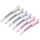 KISARG ダッカール メンズ レディーズ兼用 ヘアピン ヘアクリップ 美容師 プロ用 前髪 髪留め クリップ ブロッキング 跡がつかない 大きめ 6本セット入り 浅いピンク、パープルとブルー