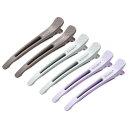 KISARG ダッカール メンズ レディーズ兼用 ヘアピン ヘアクリップ 美容師 プロ用 前髪 髪留め クリップ ブロッキング 跡がつかない 大きめ 6本セット入り グレー、浅いパープルとブルー