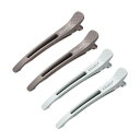 KISARG ダッカール メンズ レディーズ兼用 ヘアピン ヘアクリップ 美容師 プロ用 前髪 髪留め クリップ ブロッキング 跡がつかない 大きめ 4本セット入り グレーと浅いブルー