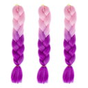 Feibin 全30色 ウィッグ エクステンション 3本セット ブレイズ 編み込み グラデーション 三つ編み ヘアアクセサリー 盛りアップ つけウィッグ かつら...