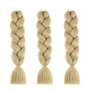 Feibin 全30色 ウィッグ エクステンション 3本セット ブレイズ 編み込み グラデーション 三つ編み ヘアアクセサリー 盛りアップ つけウィッグ かつら...