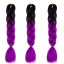 Feibin 全30色 ウィッグ エクステンション 3本セット ブレイズ 編み込み グラデーション 三つ編み ヘアアクセサリー 盛りアップ つけウィッグ かつら 毛束 ウィッグ つけ毛 ヘアアクササリ