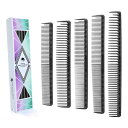 Vellen Hair 究極のカッティングコーム メンズ レディース 壊れないPEI素材 450°F 耐熱 理髪師スタイリングコーム ヘアスタイリスト用 小さな櫛 細い歯と幅広の歯の櫛 異なるサイズ (ブルー)(4)