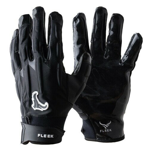 FLEEK FORCEPAD GLOVES マーブルブラック アメリカンフットボール グローブ ラグビー アメフト グローブ エリート レシーバー 大人用 スポーツグローブ 黒 (XL)