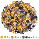SUNNYCLUE 60g ネイル パーツ 金色 人工真珠 ネイル デコ パーツ 小さめ レジン ビーズ 黒色 3D 立体 半円 パール グラデーションブル マカロン色 ミニ 黄色 ミニ ネイル ラインストーン チャ