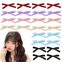 ヘアクリップ ヘアピン 6色 24個セット かわいい 蝶結び リボン 髪留め 髪飾り レース ヘアアクセサリー おしゃれ 結婚式 発表会 成人式 卒業式 パーティー 花火大会 子供 レディース 誕