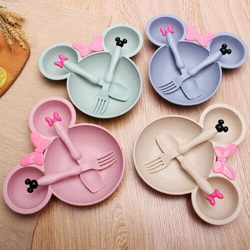 Nayomichan's Kid's Mickey plate cutlery set (Pink)