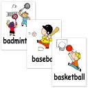 フラッシュカード■A5サイズ■ 英語カード.com Flashcards, English word cards (Sports) ■A5 size■