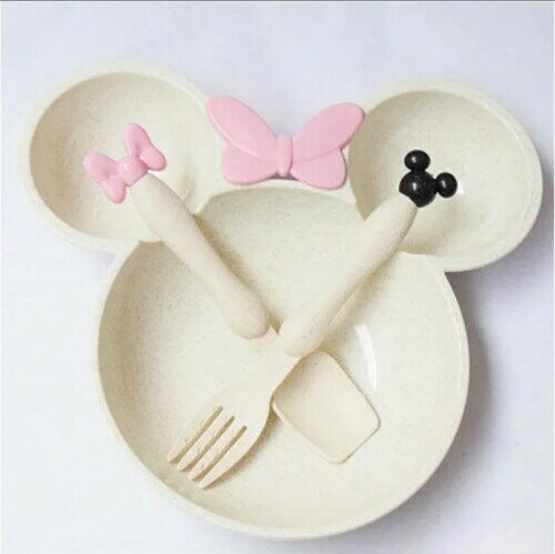 Nayomichan's Kid's Mickey plate cutlery set (White)
