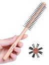 世界のヘアサロンで愛用ロールブラシ 極細 2.5cm ナイロン毛 静電気防止 コンパクト 前髪 猫毛対応 メンズ対応 約21cm