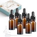 スポイトボトル 10ml 6本セット 遮光瓶 ガラススポイトボトル アロマ保存容器 精油瓶 小分け 液体試薬ピペットボトル 為に エッセンシャルオイル、化粧品、マッサージ、トラベルサイズ