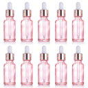 スポイトボトル 20ml 10個 遮光瓶 ガラス スポイト瓶 アロマ保存容器 詰め替え ボトル 小瓶 為に エッセンシャルオイル、香水 (ピンク)