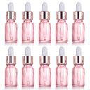 スポイトボトル 10ml 10個 遮光瓶 ガラス スポイト瓶 アロマ保存容器 詰め替え ボトル 小瓶 為に エッセンシャルオイル、香水 (ピンク)