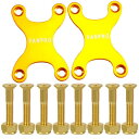 VanProスケートボードlongboard反沈みネジガスケットはサグアクセサリー(スノーゴールド、2のパック)を防ぐ (ゴールド, 外の4つの穴の円角)…