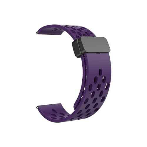 (YSuqiBB) 時計バンド20mm 22mm 多孔質通気マグネットシリコンバンド防水柔軟快適工具不要簡単交換ほとんどのスマートウォッチに適用腕時計ベルト (20mm, (1)グレープパープル)