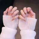 24PCS スイートガールズのネイルチップ 小さな花柄 蝶?びの装飾 偽の爪 写真を撮る、結婚式、成人式、パーティー、二次会など つけ爪