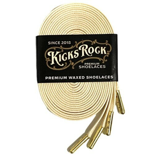 (KICKSROCK) PREMIUM WAXED SHOELACES (160cm, CREAM)