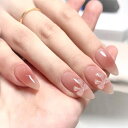 COLORBIRD ネイルチップ ショート 24枚 花 ピンク ネイル 付け爪 チップ 短め 可愛い ポイント (W1746)