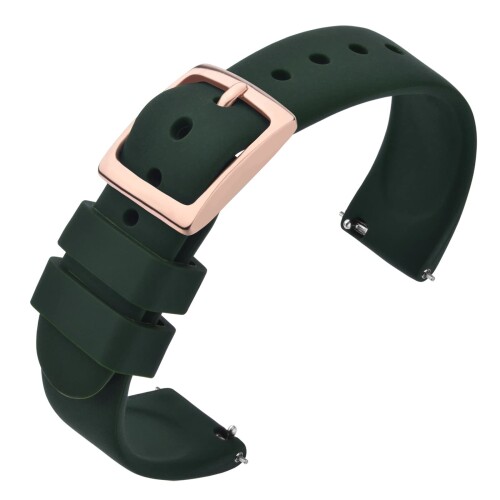 (ANNEFIT) 時計バンド 22mm シリコン 腕時計替えベルト Quick Release スマートウォッチにも適用 アーミーグリーン