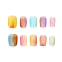Kokowomite Nails 手作りネイルチップ ショート スクオーバル 力ラグラ カラー ニュアンス 可愛い短め付け爪 人気デザイン 収納ボックス付き 10枚入