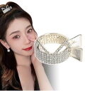 (Herbeluemily) ヘアクロー クリップ ラインストーン ビジュー ポニーテールクリップ ポニーテールホルダー 猫耳 シルバー HM-0156-R03-SV-A-CAT