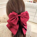 HAPVITAL 髪飾り バンスクリップ ヘアクリップ オフィス シンプル ヘアアクセサリー かわいい 髪留め クリップ 大きめ 人気 韓国風 ブランド (赤い...