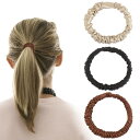 Browell ヘアゴム シュシュ 天然シルク 100% 髪ゴム 髪に優しくダメージ軽減 跡が残らない 切れ毛対策 毛崩れにくい 静電気防止 おしゃれ 髪飾り 3個セット (アソートB)